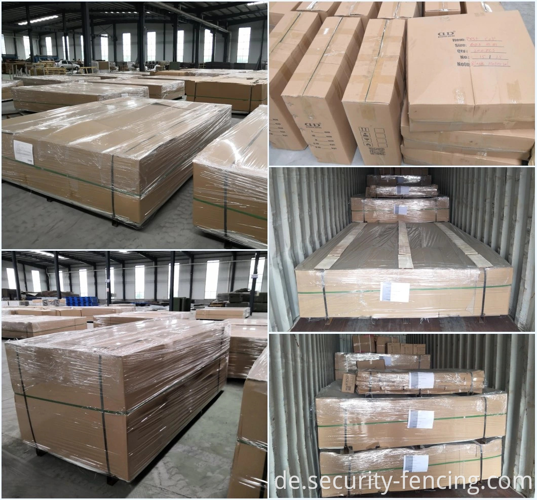 BS1722 Heiß getauchte verzinkte drei Schiene 3,0 m dreifache Speerspeer gebogene Oberseite mit Pale -Stahl -Palisade hoher Sicherheitszaun für Telekommunikationspumpenstation Stromumarmung